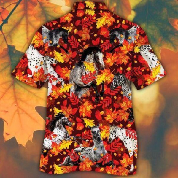 Appaloosa Horse Lovers Autumn Red Leaves Hawaiian Shirt Product Photo 2