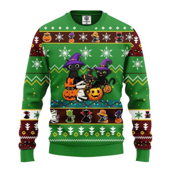 Cat Cute Witcher Noel Mc Ugly Christmas Sweater Product Photo 1