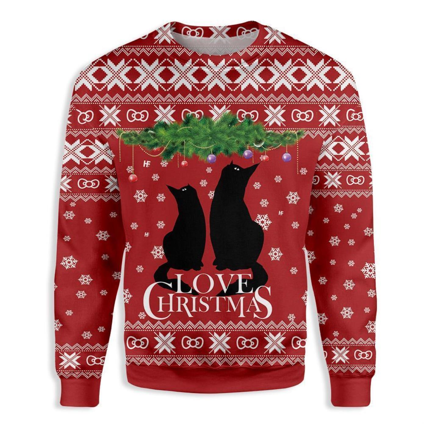 Cat Love Christmas Ugly Christmas Sweater Product Photo 1