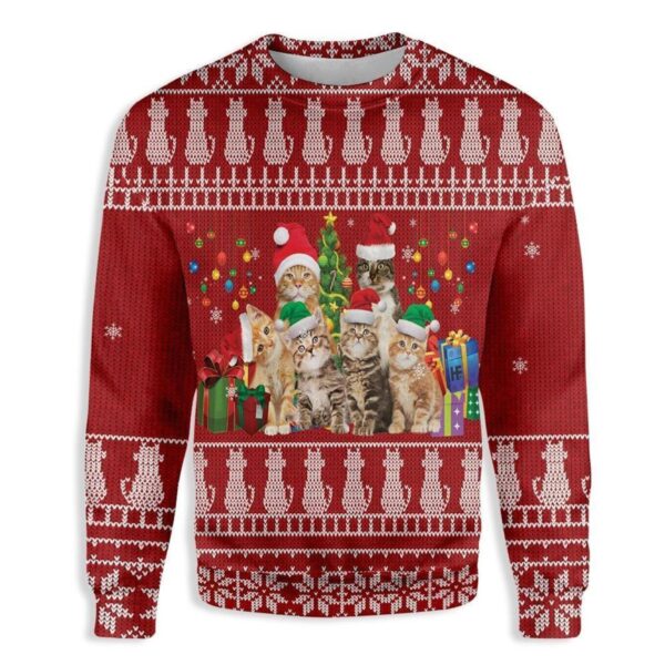 Cat Lovers Christmas Ugly Christmas Sweater Product Photo 1