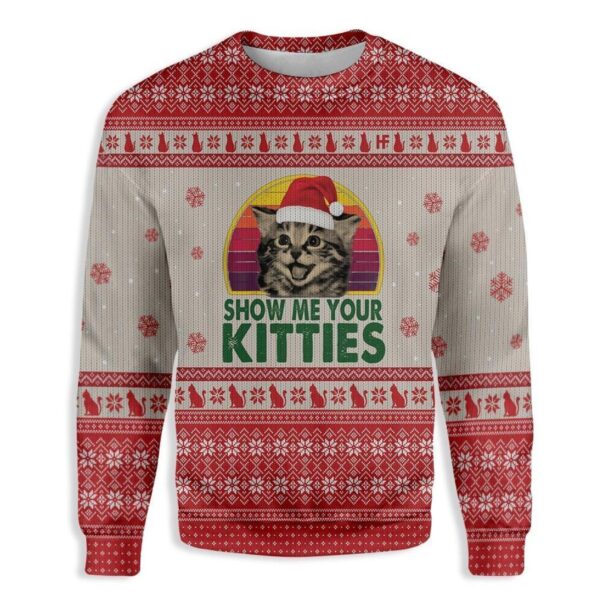 Cat Show Me Your Kitties Ugly Christmas Sweater Product Photo 1