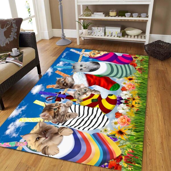 Cat Stocks Rectangle Rug Home Decor Product Photo 1