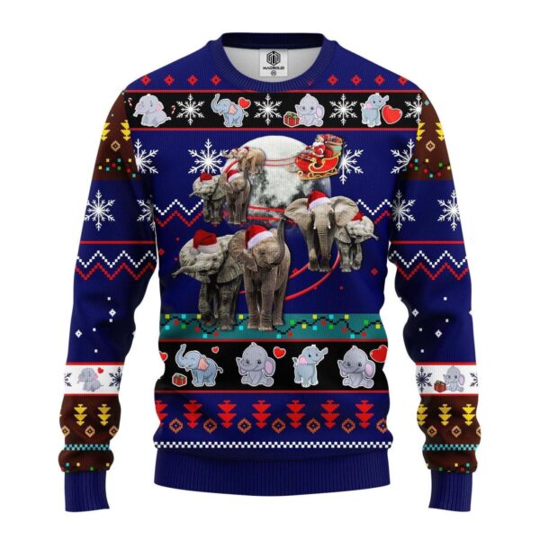 Elephant Noel Ugly Christmas Sweater Product Photo 1