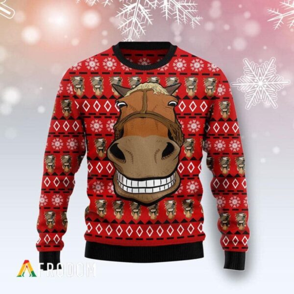 Funny Horse Ugly Christmas Sweater Product Photo 2