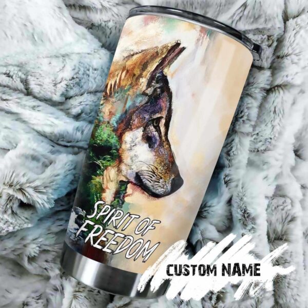 Girl Wolf Spirit Of Freedom Personalized Steel Tumbler – Wolf Lover Tumbler Product Photo 2