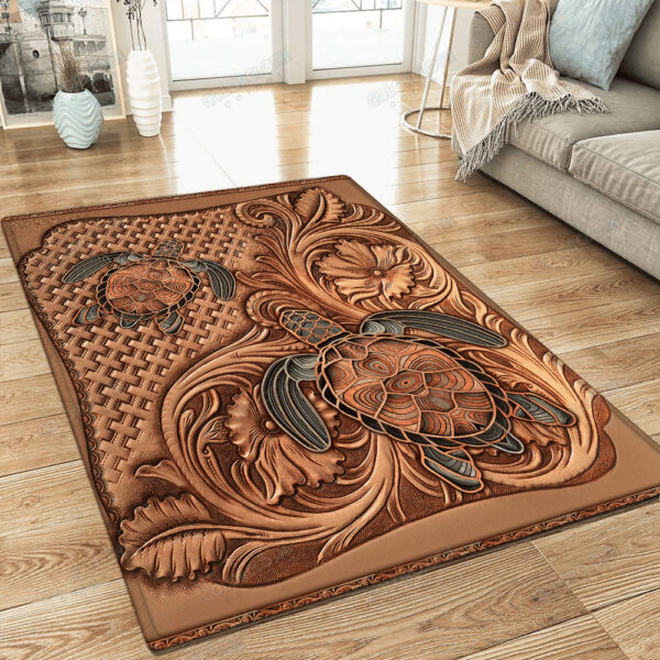 Vintage Turtles Rectangle Rug Home Decor Product Photo 2