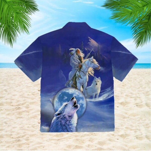 Wolf Native American Hawaiian Shirt Product Photo 2